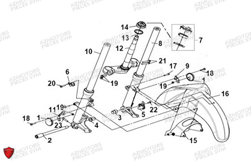 FOURCHE ET TE DE FOURCHE SYM MAXSYM GT 400 2024