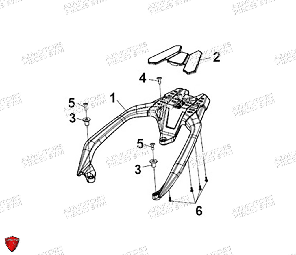 Porte Paquet Arriere SYM Pièces MAXSYM GT 400 (LZ40W2-EU) EURO5 - 2024