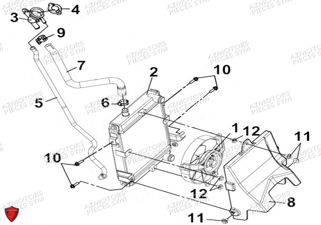 RADIATEUR SYM MAXSYM GT 400 2024