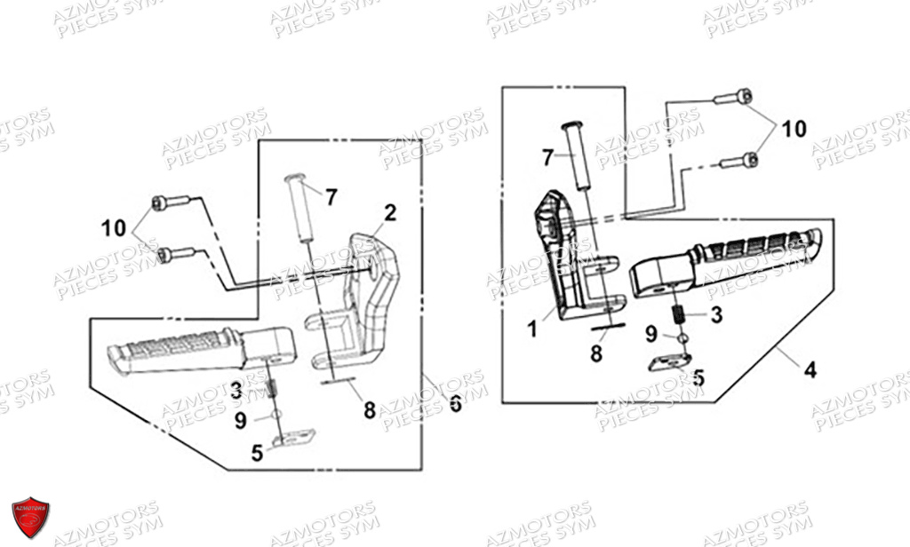 REPOSE PIEDS ARRIERE SYM MAXSYM GT 400 2024