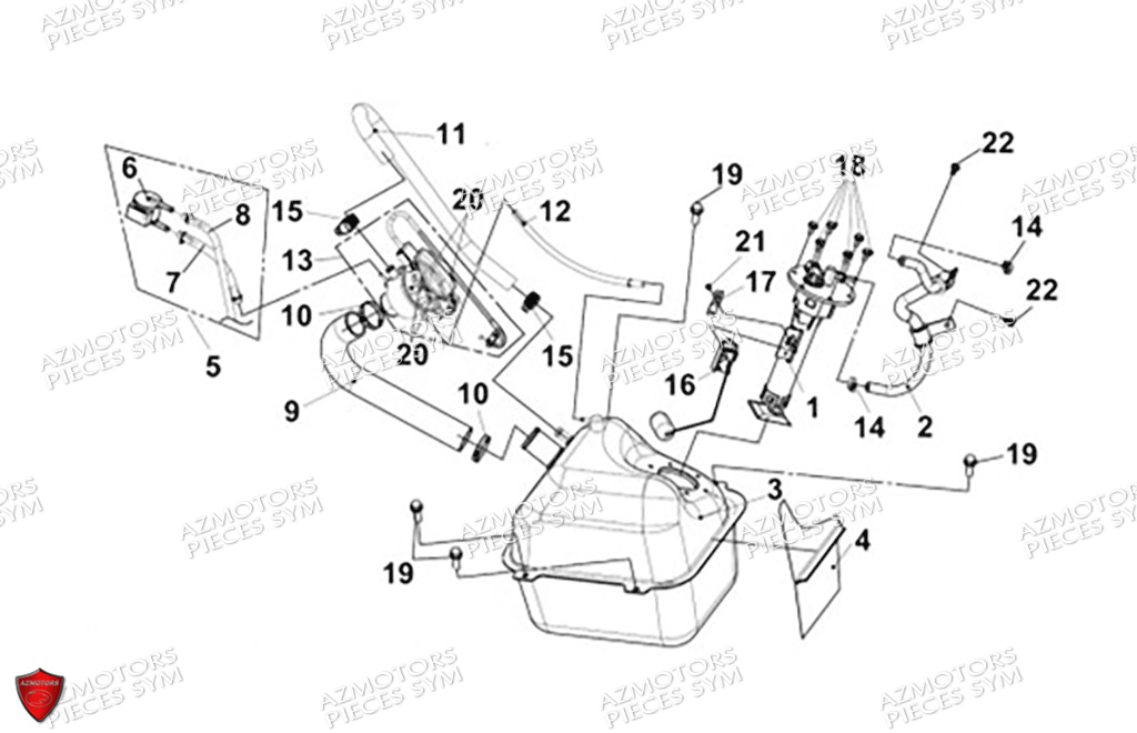 RESERVOIR A CARBURANT SYM MAXSYM GT 400 2024