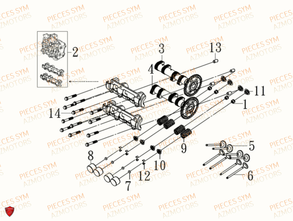 Arbre A Cames SYM Pièces MAXSYM TL 500 - TL47W1-EU (2019)