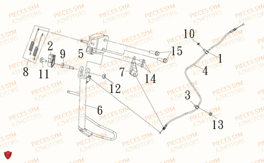 Bequille Laterale SYM Pièces MAXSYM TL 500 - TL47W1-EU (2019)