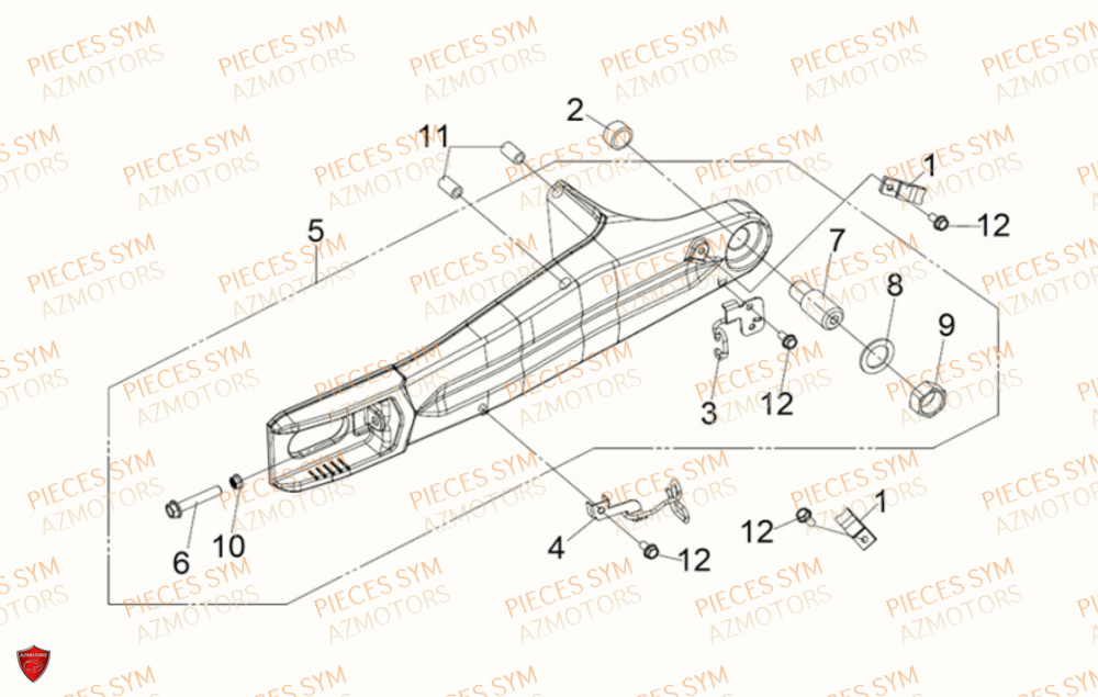 Bras Oscillant Droit SYM Pièces MAXSYM TL 500 - TL47W1-EU (2019)