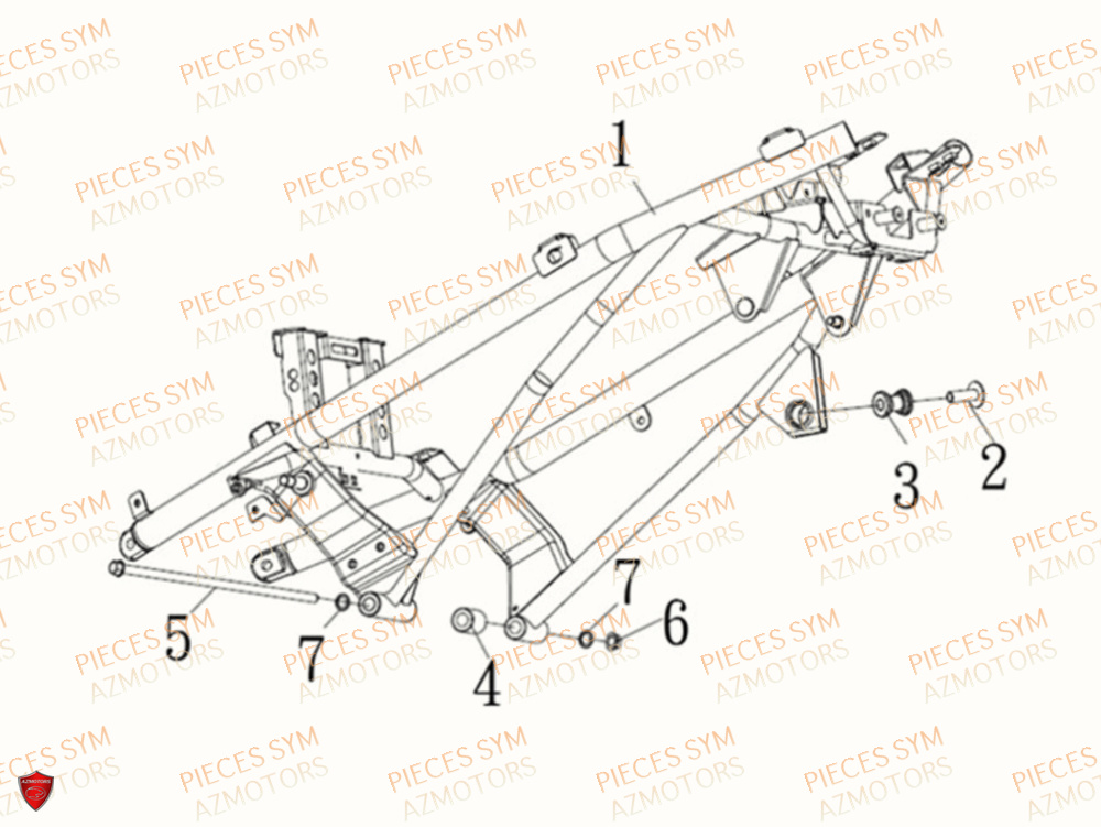 CADRE PARTIE 2 SYM MAXSYM TL 500 2019