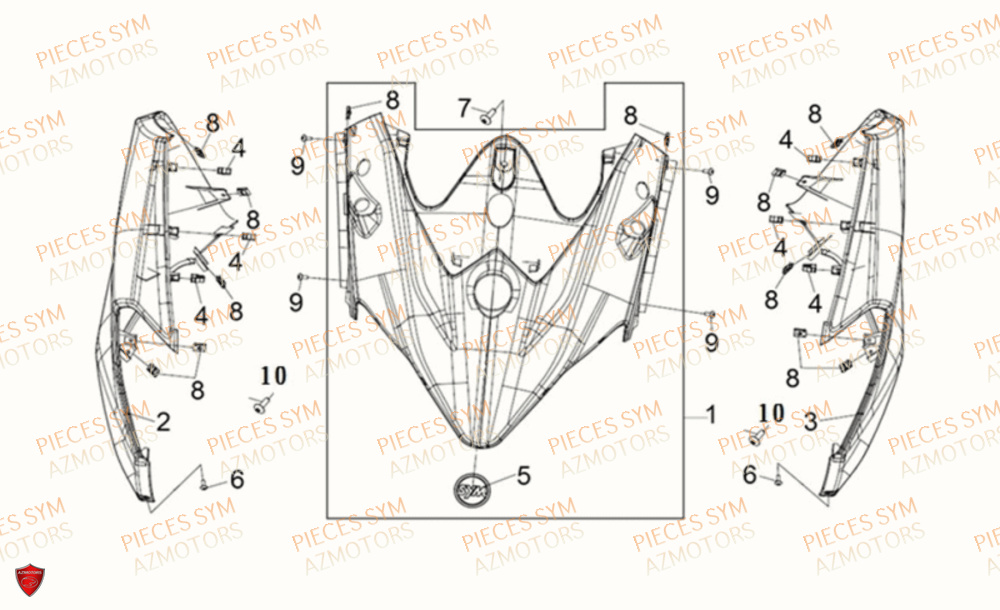 Carenages Avant SYM Pièces MAXSYM TL 500 - TL47W1-EU (2019)