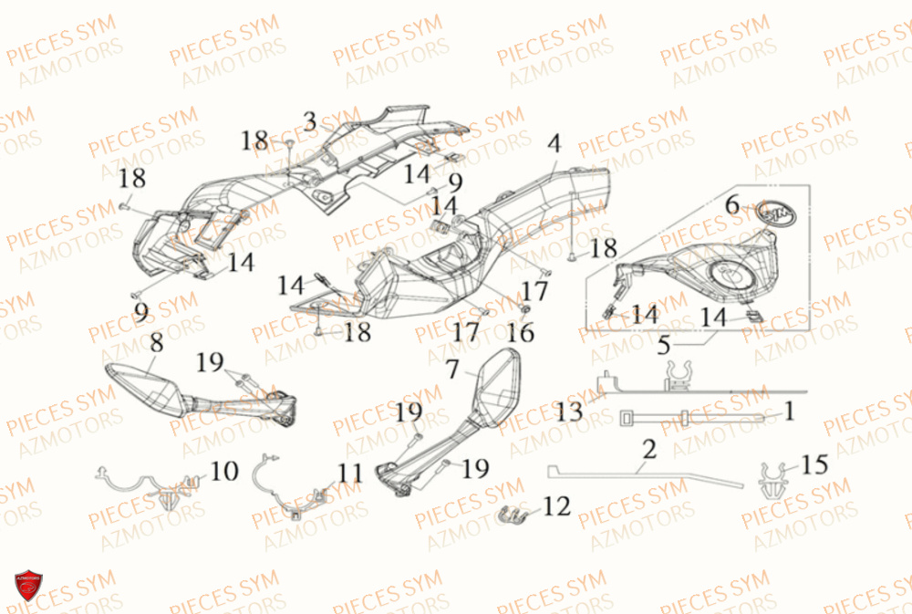 CARENAGES GUIDON RETROVISEURS SYM MAXSYM TL 500 2019