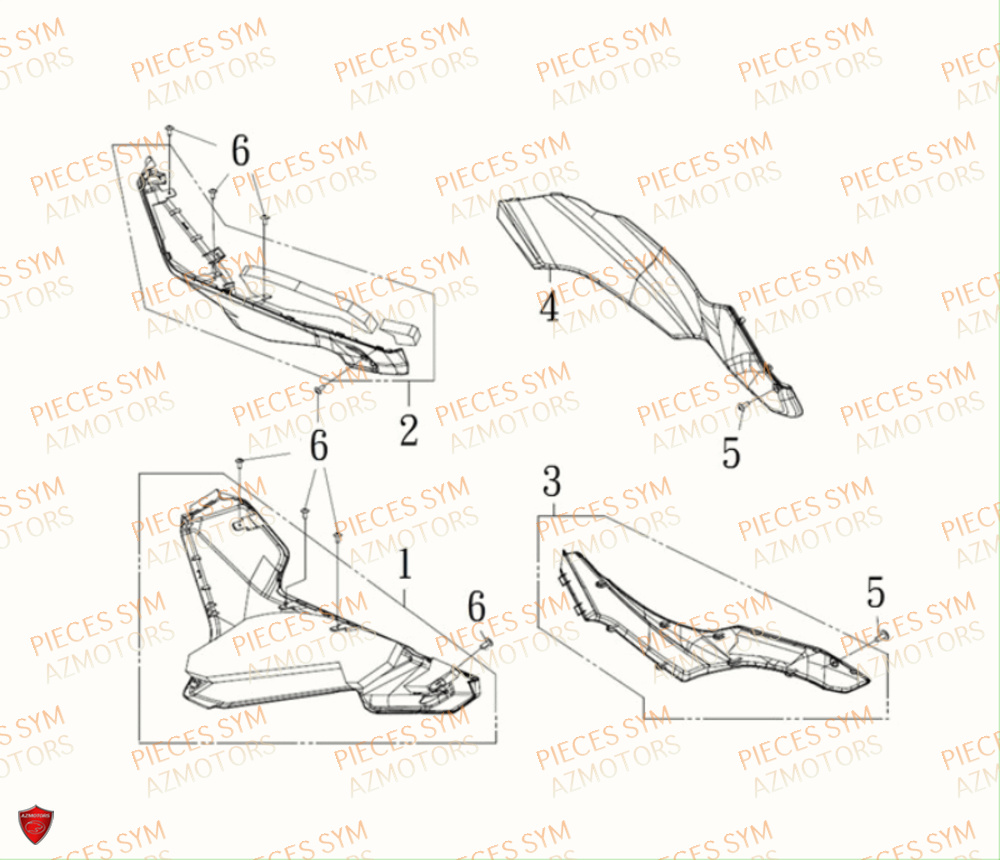 Carenages Lateraux SYM Pièces MAXSYM TL 500 - TL47W1-EU (2019)