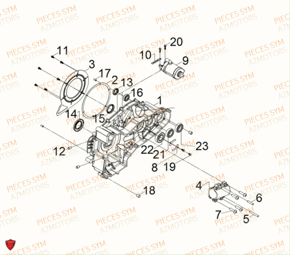 Carter Droit SYM Pièces MAXSYM TL 500 - TL47W1-EU (2019)