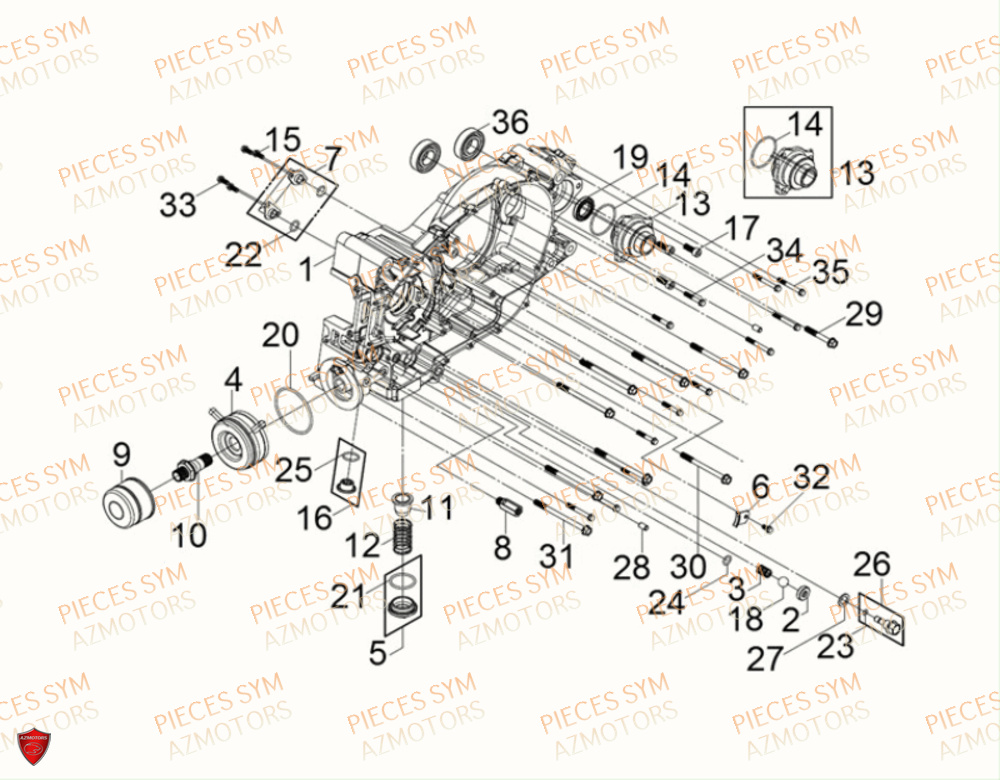 Carter Gauche SYM Pièces MAXSYM TL 500 - TL47W1-EU (2019)