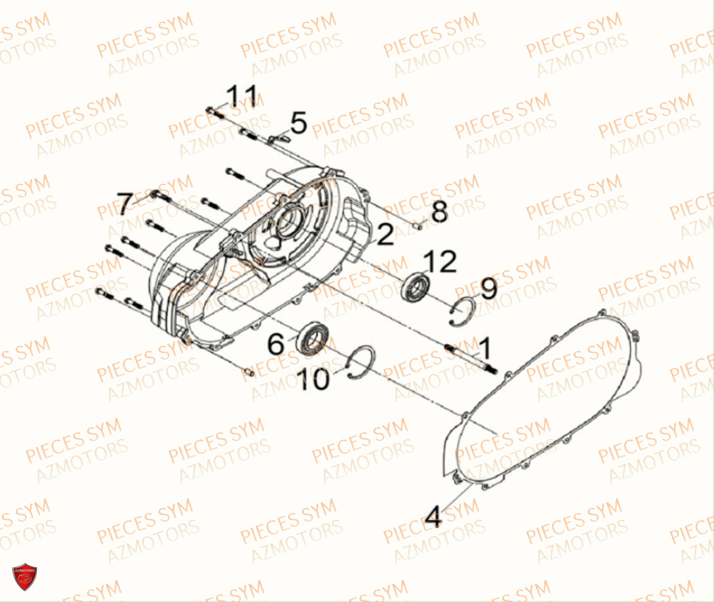 COUVERCLE DE CARTER DROIT SYM MAXSYM TL 500 2019