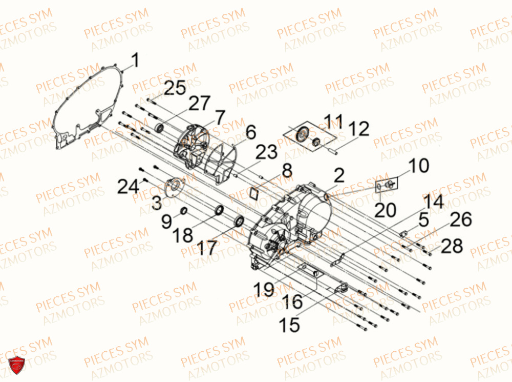 Couvercle De Carter Gauche SYM Pièces MAXSYM TL 500 - TL47W1-EU (2019)