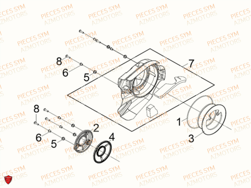 COUVERCLE EXTERIEUR DROIT SYM MAXSYM TL 500 2019