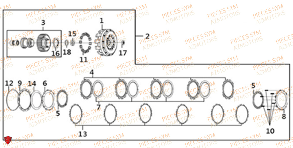 Embrayage SYM Pièces MAXSYM TL 500 - TL47W1-EU (2019)