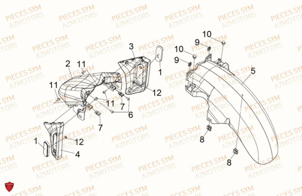 Garde Boue Avant SYM Pièces MAXSYM TL 500 - TL47W1-EU (2019)