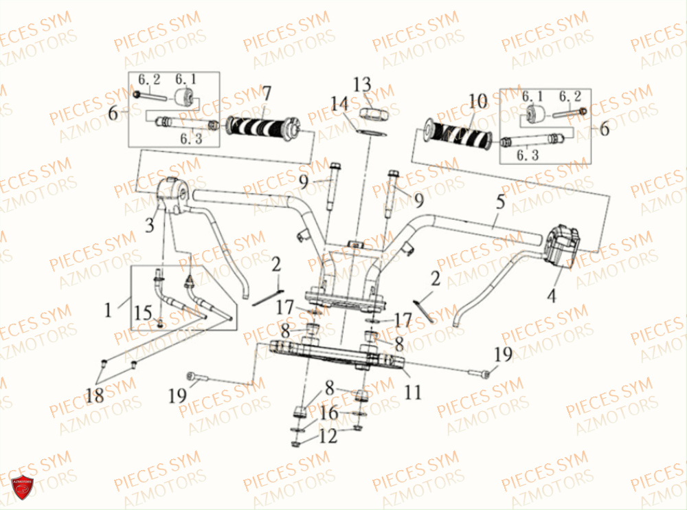 Guidon SYM Pièces MAXSYM TL 500 - TL47W1-EU (2019)