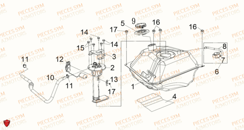 Reservoir SYM Pièces MAXSYM TL 500 - TL47W1-EU (2019)