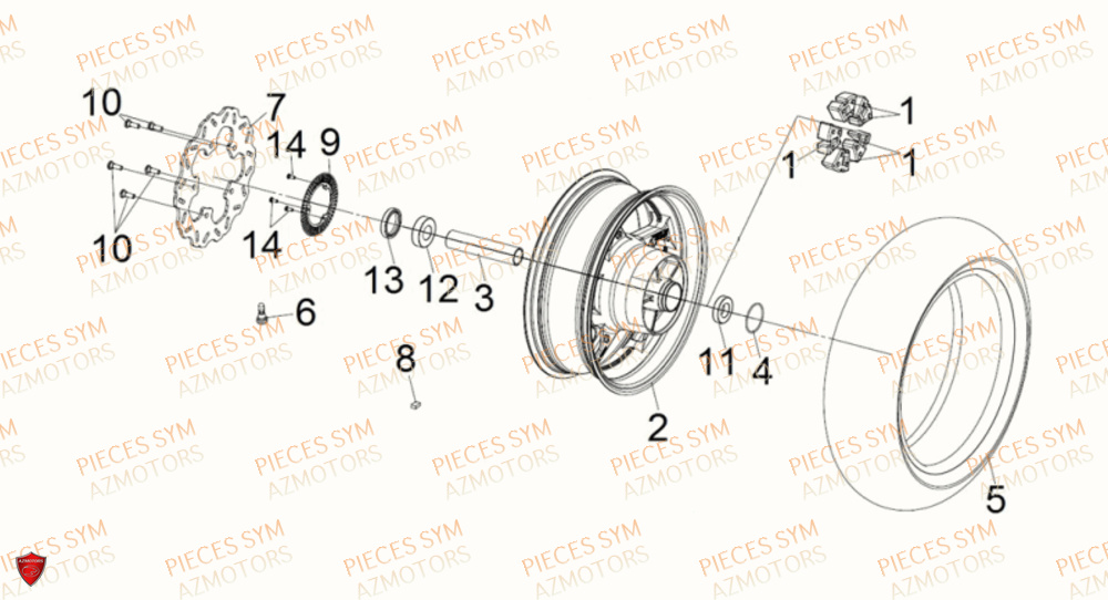 Roue Arriere SYM Pièces MAXSYM TL 500 - TL47W1-EU (2019)