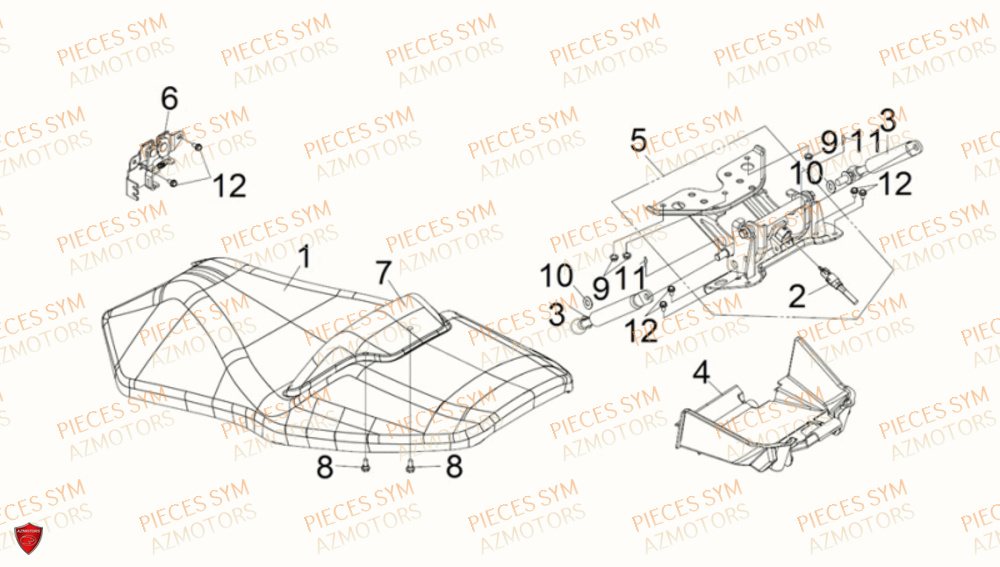 Selle Double SYM Pièces MAXSYM TL 500 - TL47W1-EU (2019)