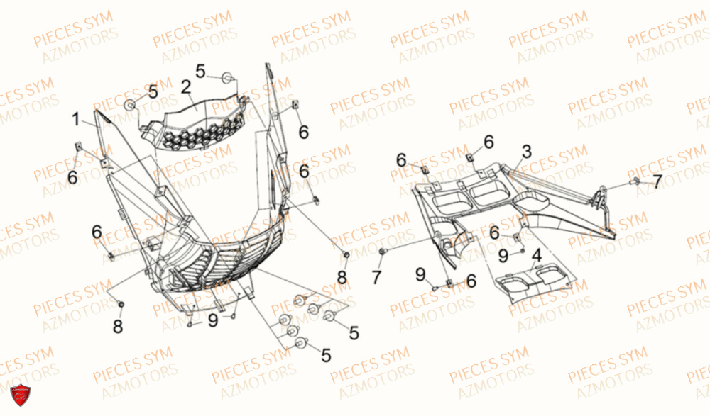 Tablier Avant SYM Pièces MAXSYM TL 500 - TL47W1-EU (2019)