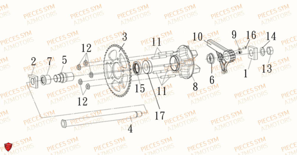 Transmission Finale SYM Pièces MAXSYM TL 500 - TL47W1-EU (2019)