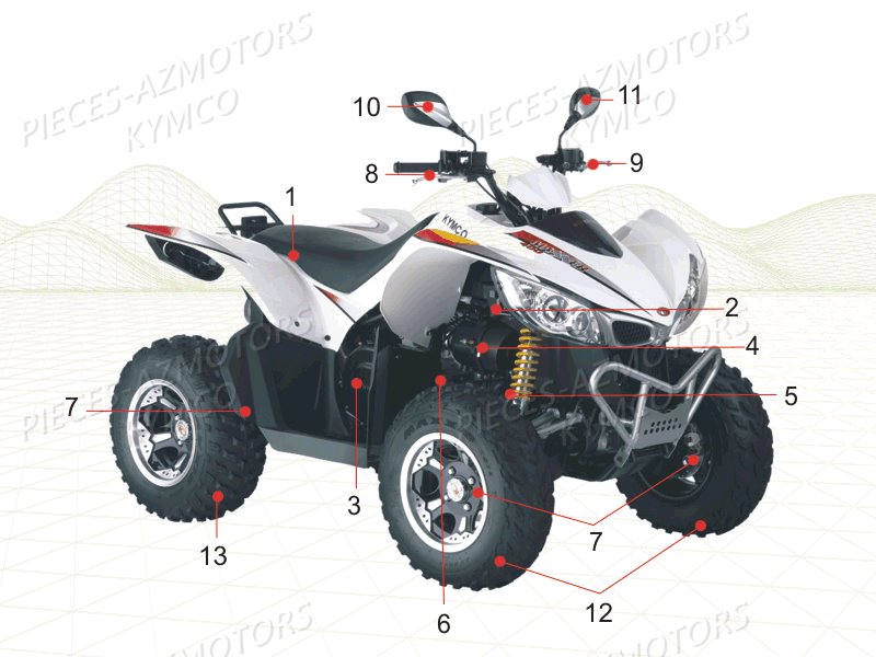 1 Consommables KYMCO Pièces MAXXER 450I IRS EURO 2 (LC90BD)