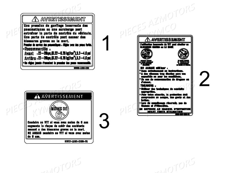 Labels De Securite KYMCO Pieces MAXXER 50S 2T EURO II (LA10ED)