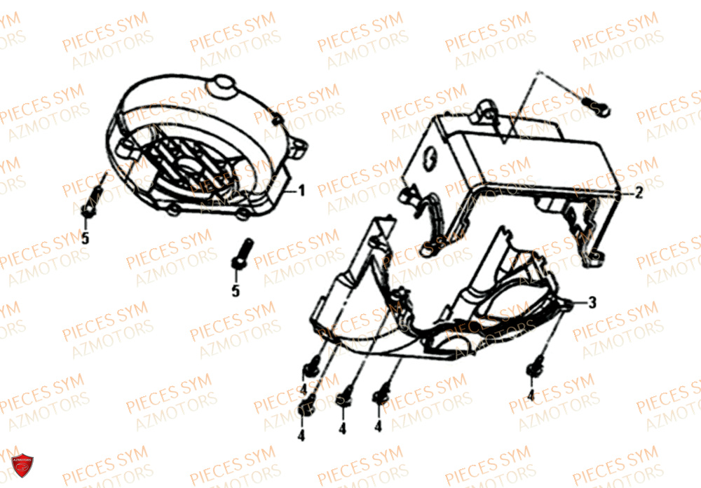 Cache Ventilateur SYM Pièces MIO 50I E4 - FS05W1-EU (2019-2020)