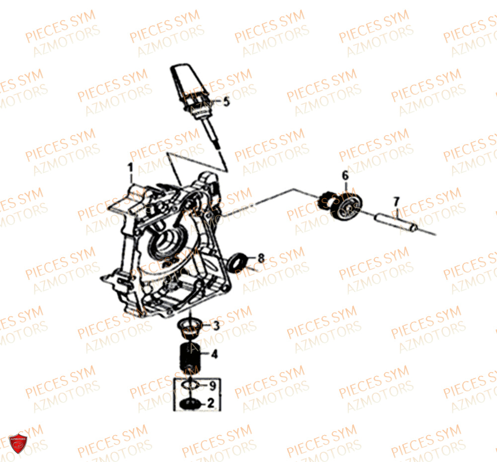 Carter Droit SYM Pièces MIO 50I E4 - FS05W1-EU (2019-2020)