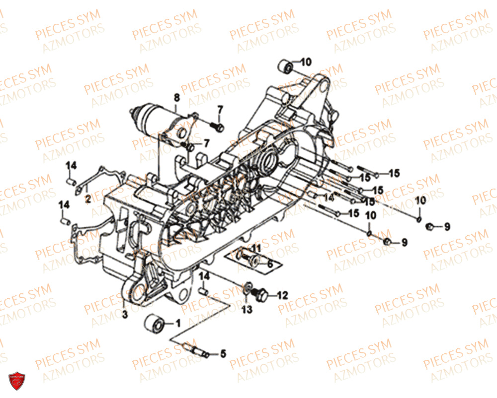 Carter Moteur SYM Pièces MIO 50I E4 - FS05W1-EU (2019-2020)