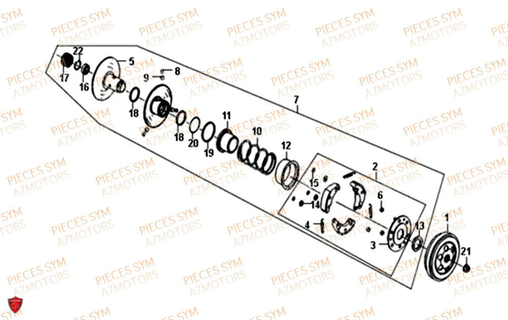 Embrayage SYM Pièces MIO 50I E4 - FS05W1-EU (2019-2020)