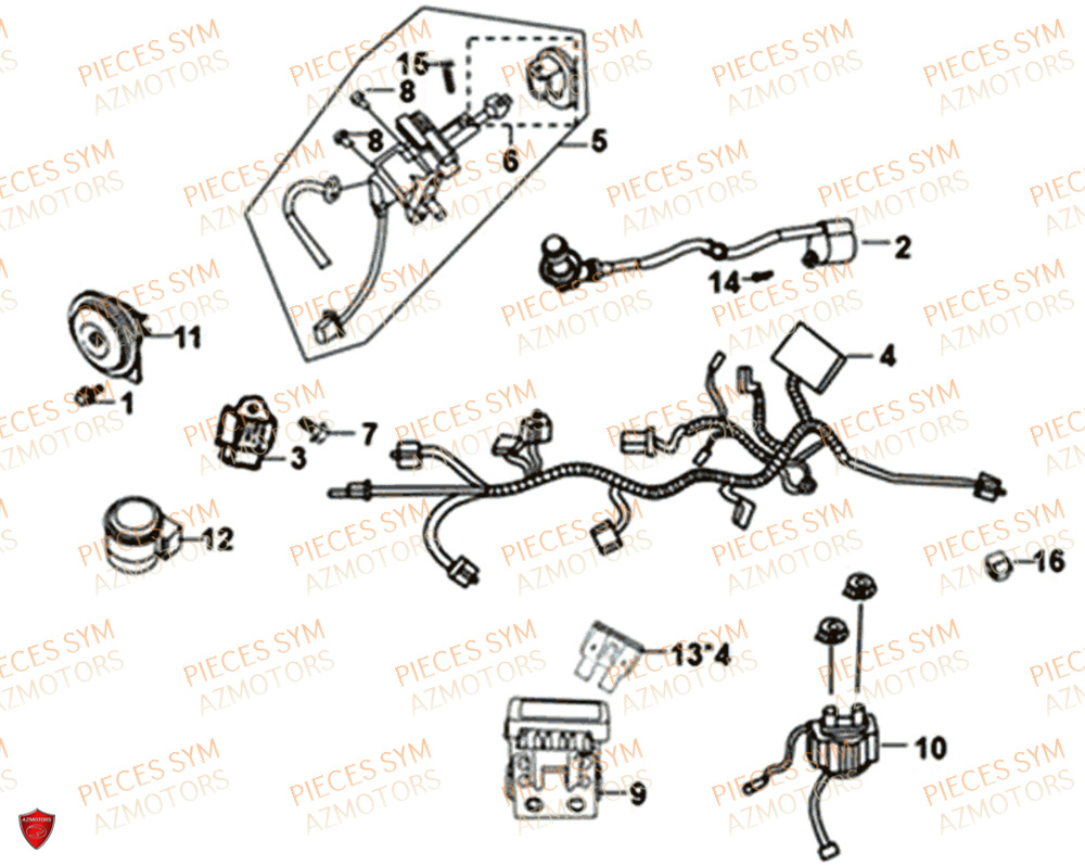 Equipement Electrique SYM Pièces MIO 50I E4 - FS05W1-EU (2019-2020)