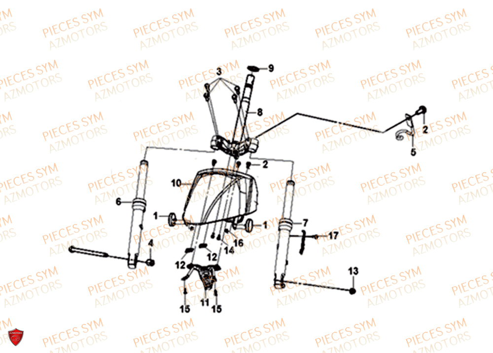 Fourche SYM Pièces MIO 50I E4 - FS05W1-EU (2019-2020)