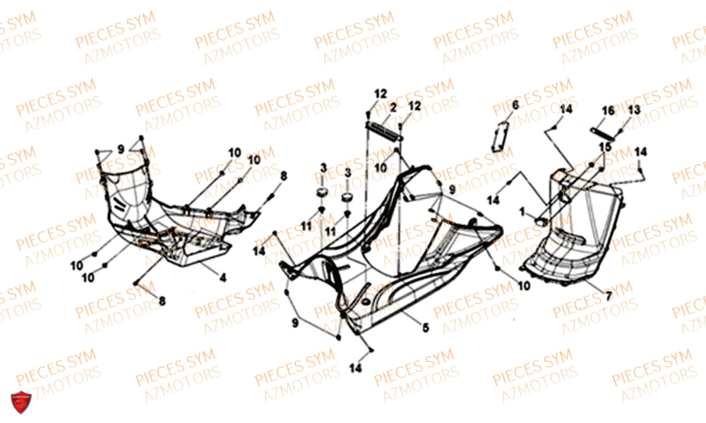 Plancher SYM Pièces MIO 50I E4 - FS05W1-EU (2019-2020)