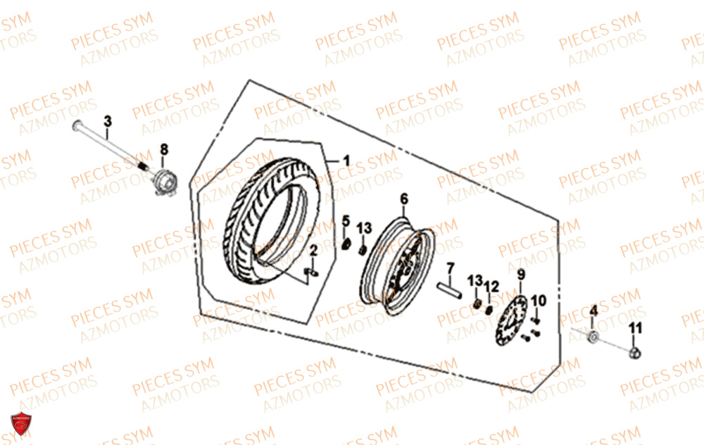 Roue Avant SYM Pièces MIO 50I E4 - FS05W1-EU (2019-2020)