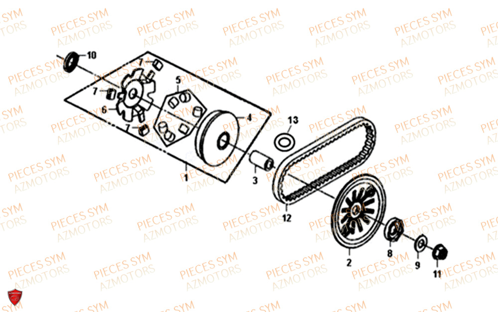 Variateur SYM Pièces MIO 50I E4 - FS05W1-EU (2019-2020)