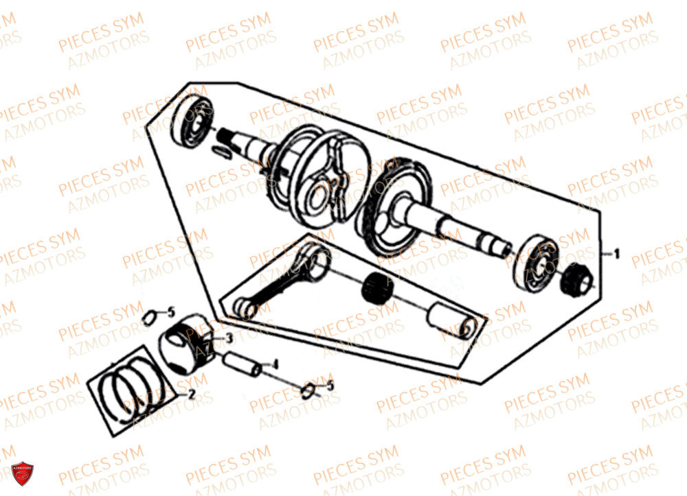 Vilebrequin SYM Pièces MIO 50I E4 - FS05W1-EU (2019-2020)