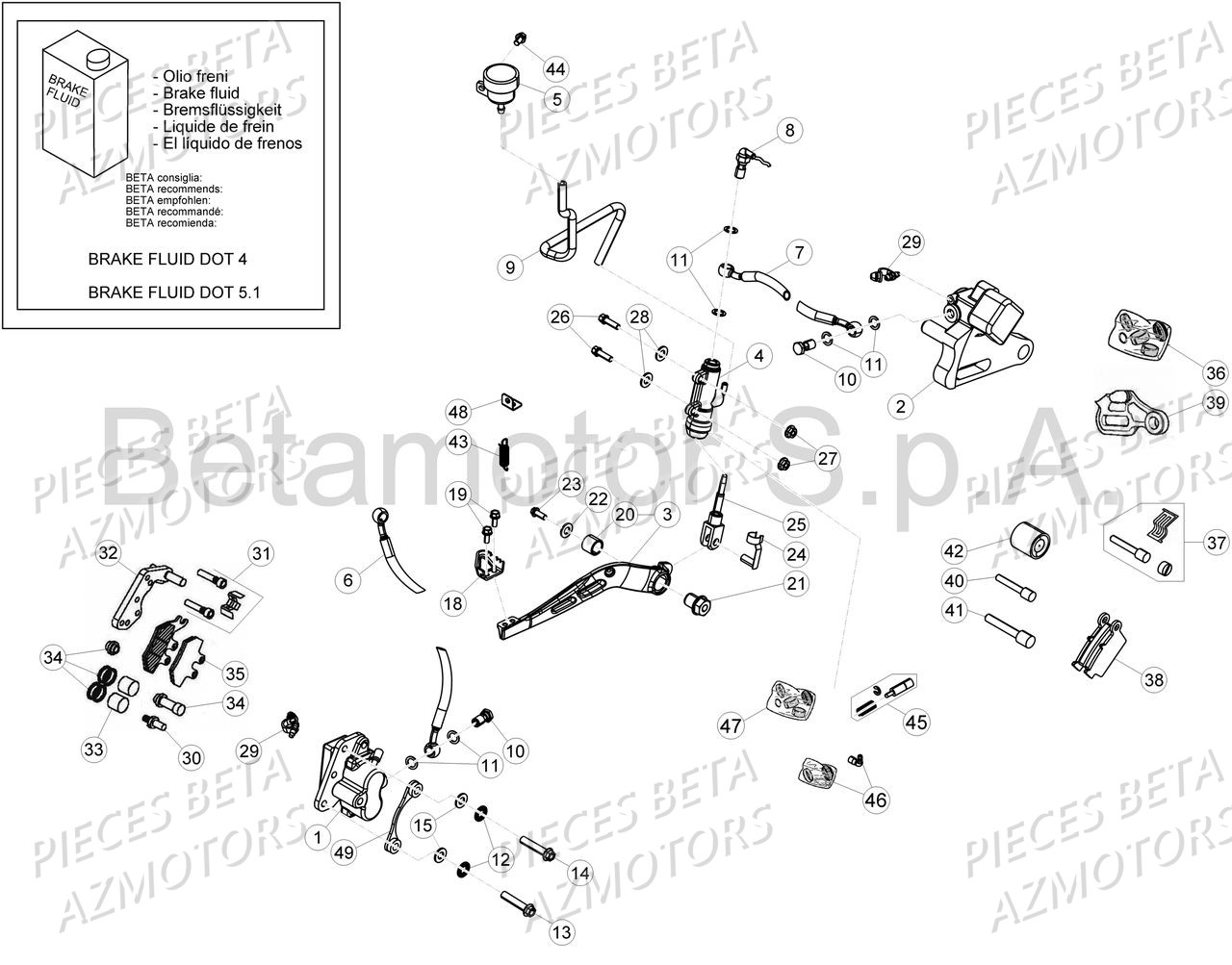 Freins BETA Pièces Beta 50 RR Motard TRACK - 2018