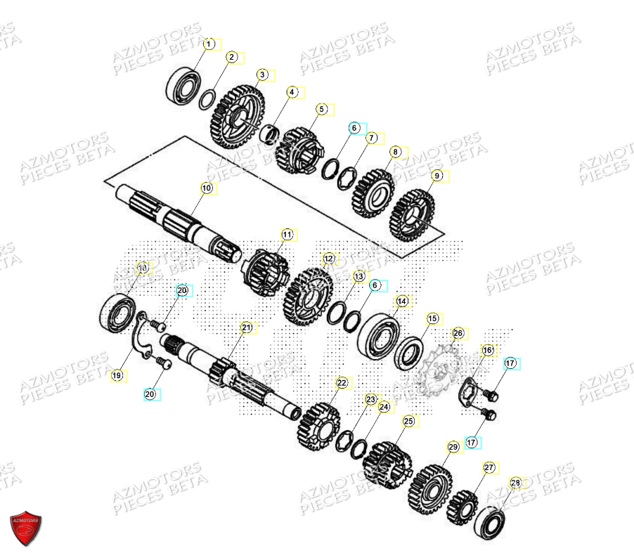 BOITE A VITESSES PSB BETA MOTARD 125 4T R 2024