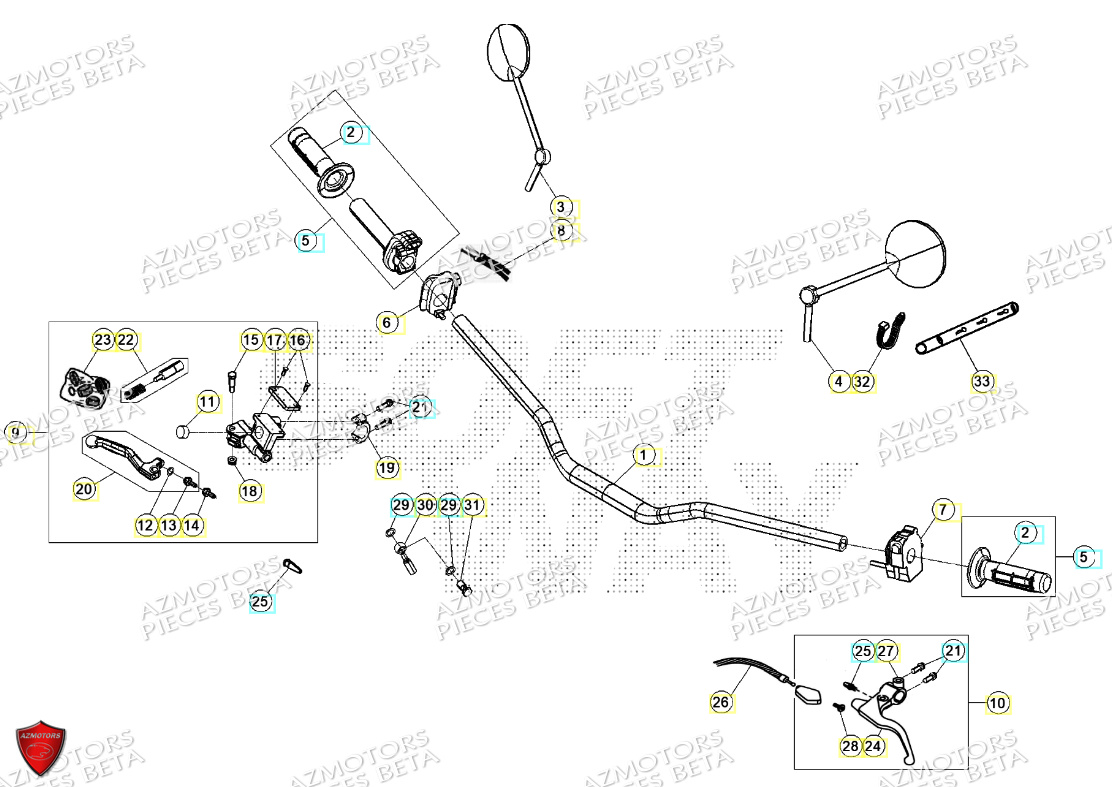 COMMANDES GUIDON BETA MOTARD 125 4T R 2024