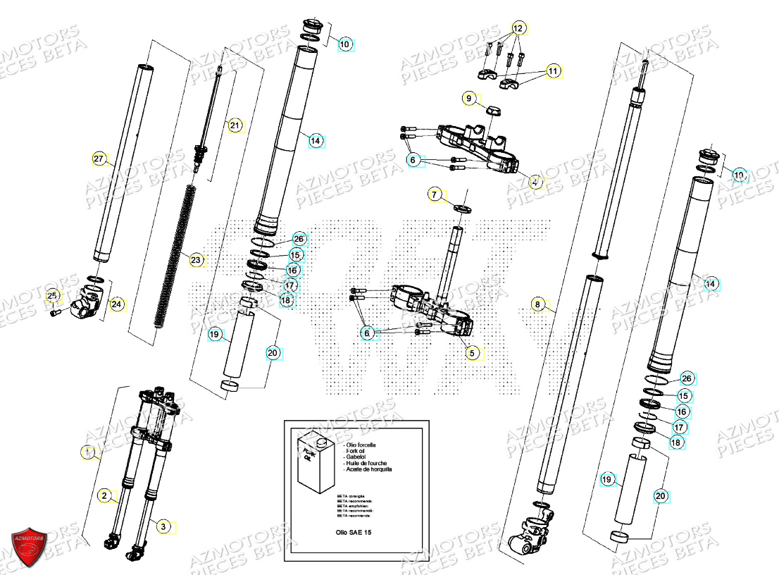 Fourche BETA Pièces BETA MOTARD RR 125 4T R 2024