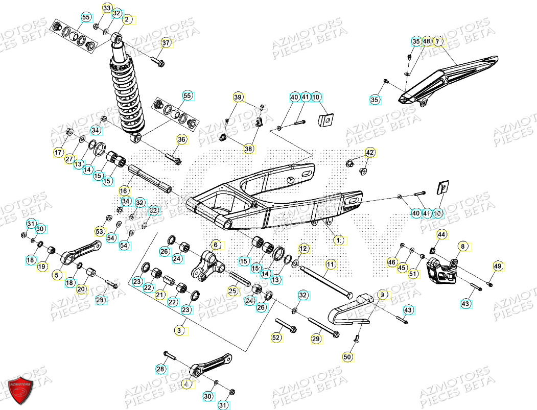 Fourche Arriere Amortisseur BETA Pièces BETA MOTARD RR 125 4T R 2024