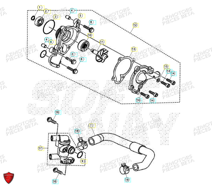 POMPE A EAU BETA MOTARD 125 4T R 2024