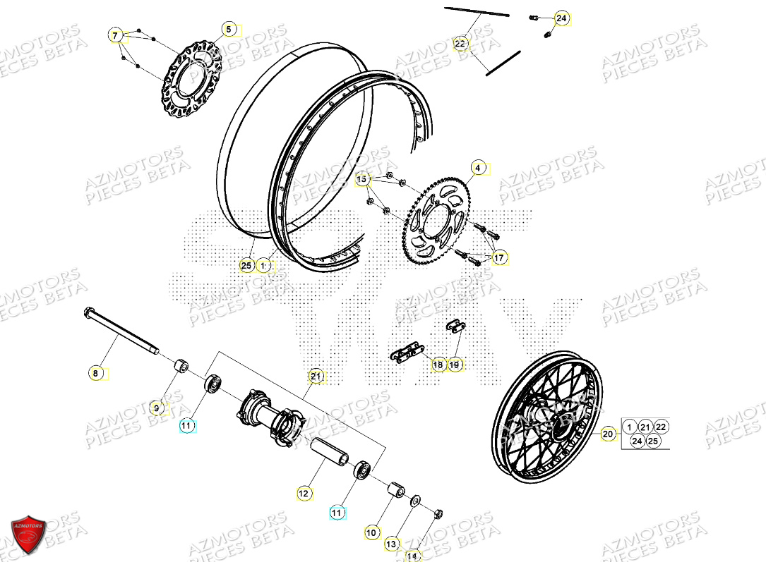 Roue Arriere BETA Pièces BETA MOTARD RR 125 4T R 2024