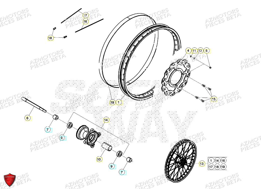 Roue Avant BETA Pièces BETA MOTARD RR 125 4T R 2024