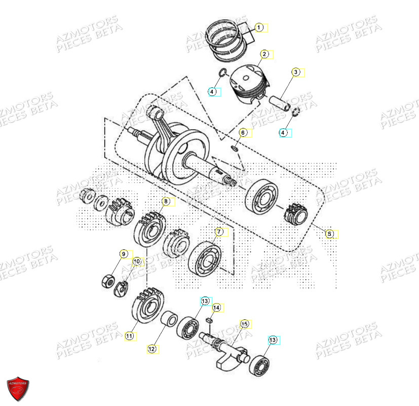 Vilebrequin Piston BETA Pièces BETA MOTARD RR 125 4T R 2024