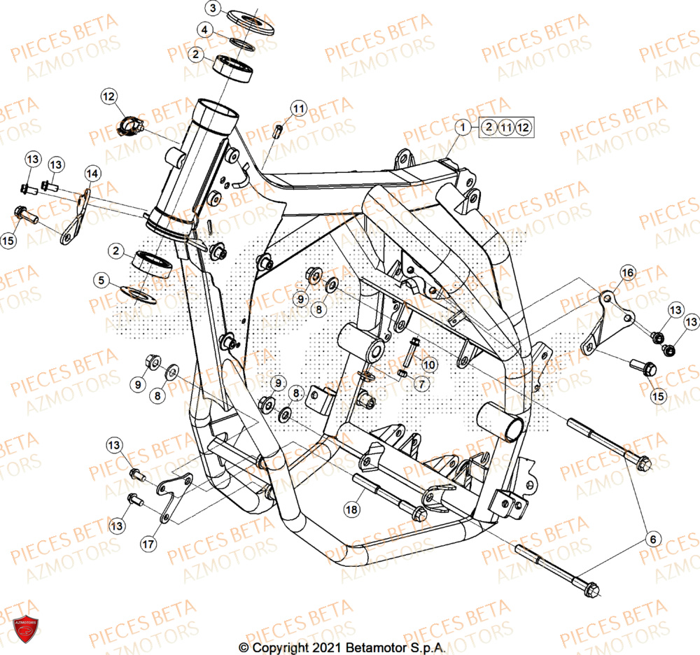 Chassis BETA Pièces BETA MOTARD RR 125 4T R 2025