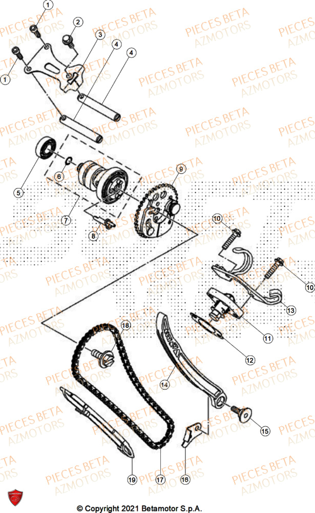 Distribution BETA Pièces BETA MOTARD RR 125 4T R 2025