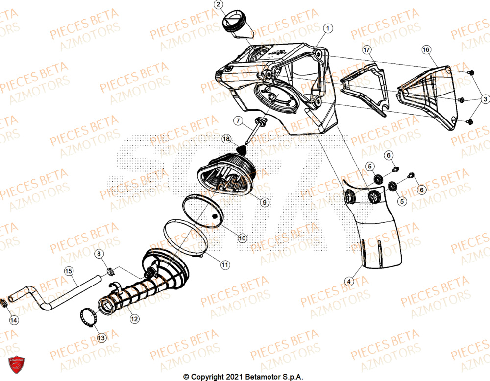 Filtre A Air BETA Pièces BETA MOTARD RR 125 4T R 2025