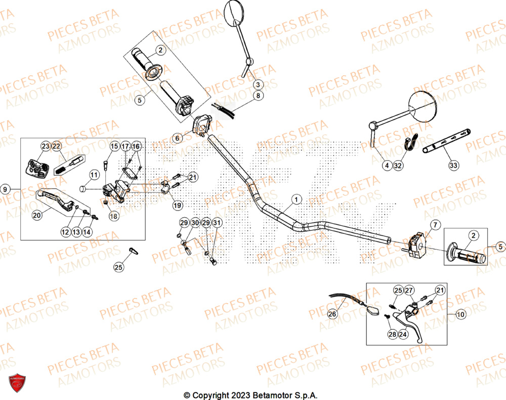 Guidon BETA Pièces BETA MOTARD RR 125 4T R 2025